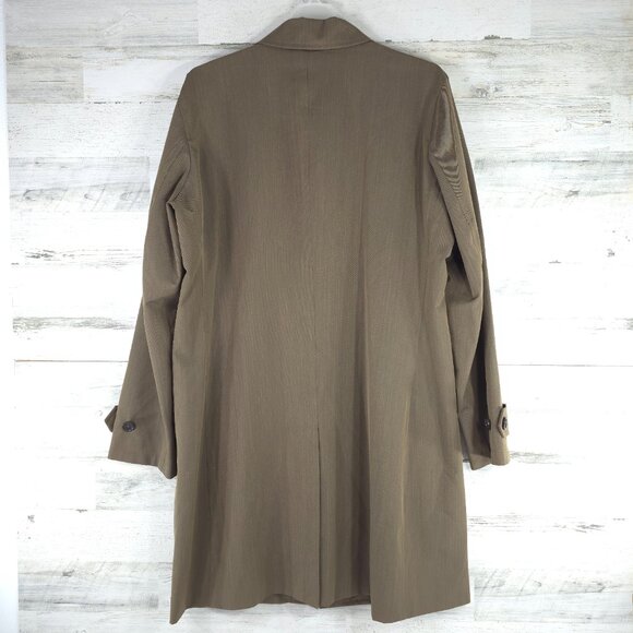 MICHAEL KORS BROWN RAIN COAT MEN'S SIZE 46L FOUR BUTTONS POCKETS LINING *EUC* - Picture 2 of 16